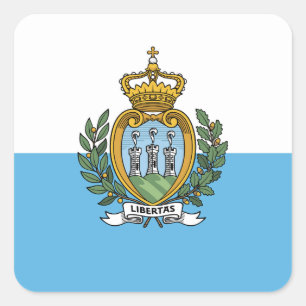 Adesivo Quadrado Bandeira de São Marinho