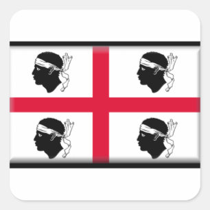 Adesivo Quadrado Bandeira de Sardinia (Italia)