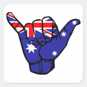Adesivo Quadrado Bandeira de Shaka Austrália
