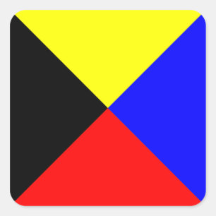 Adesivo Quadrado Bandeira de Sinalização Marítima Zulu ICS