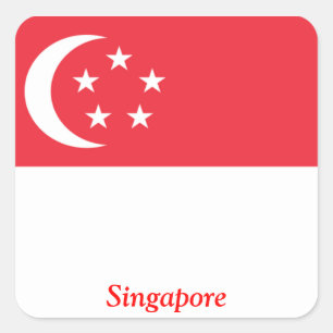 Adesivo Quadrado Bandeira de Singapore