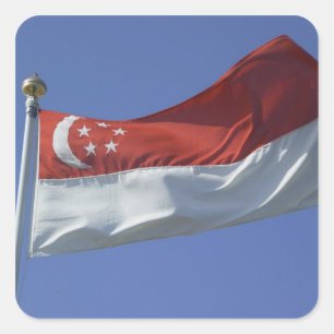 Adesivo Quadrado Bandeira de Singapura
