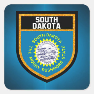 Adesivo Quadrado Bandeira de South Dakota