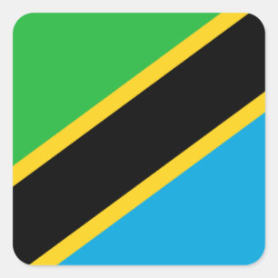 Adesivo Quadrado Bandeira de Tanzânia