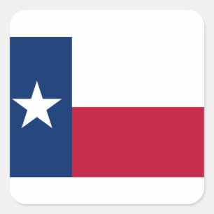 Adesivo Quadrado Bandeira de Texas - orgulho do Texan