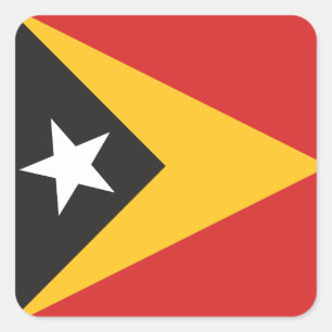 Adesivo Quadrado Bandeira de Timor Leste