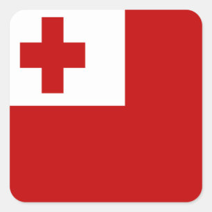 ADESIVO QUADRADO BANDEIRA DE TONGA