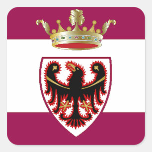 Adesivo Quadrado Bandeira de Trentino (Italia)