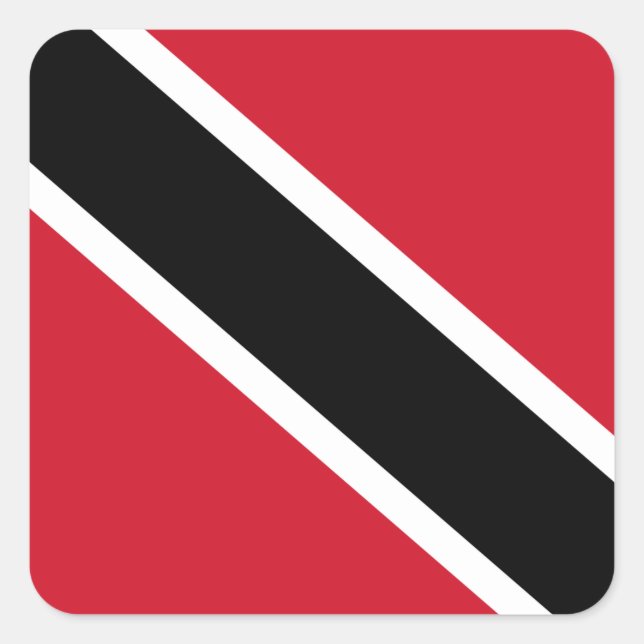 Adesivo Quadrado Bandeira de Trinidad e Tobago (Frente)