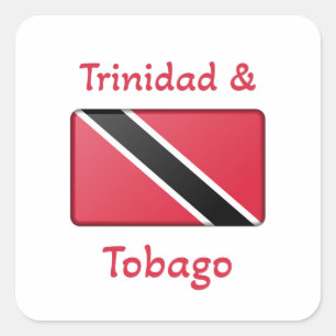 Adesivo Quadrado Bandeira de Trinidad e Tobago