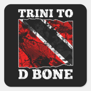 Adesivo Quadrado Bandeira de Trinidad e Tobago - Trini para o Osso
