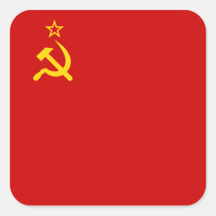 Adesivo Quadrado Bandeira de União Soviética /USSR/CCCP