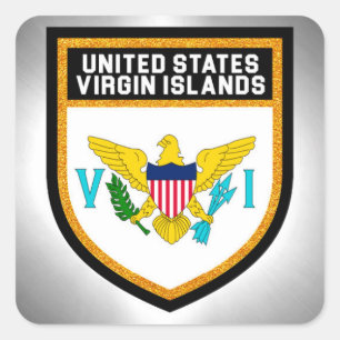 Adesivo Quadrado Bandeira de United States Virgin Islands