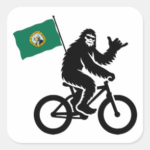 Adesivo Quadrado Bandeira de Washington para Ciclismo Bigfoot