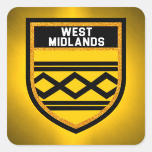 Adesivo Quadrado Bandeira de West Midlands