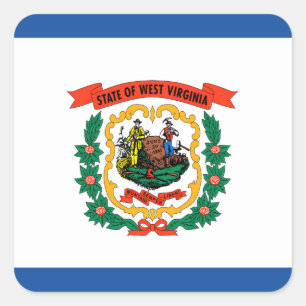 Adesivo Quadrado Bandeira de West Virginia