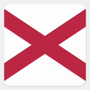 Adesivo Quadrado bandeira do Alabama