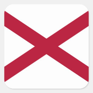 Adesivo Quadrado Bandeira do Alabama, Bandeira do Alabama