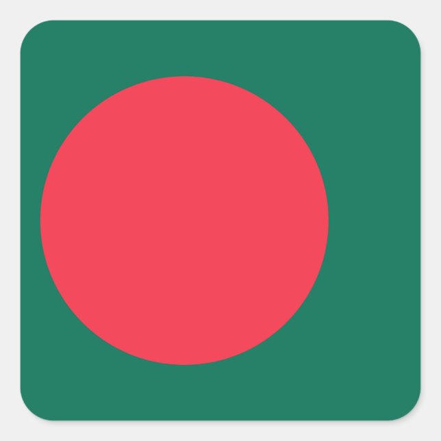 Adesivo Quadrado Bandeira do Bangladesh (Frente)