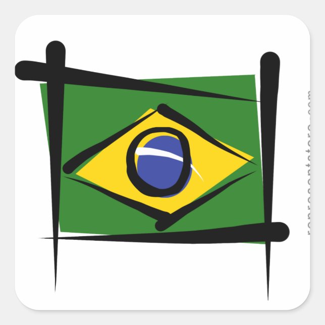 Adesivo Quadrado Bandeira do Brasil (Frente)