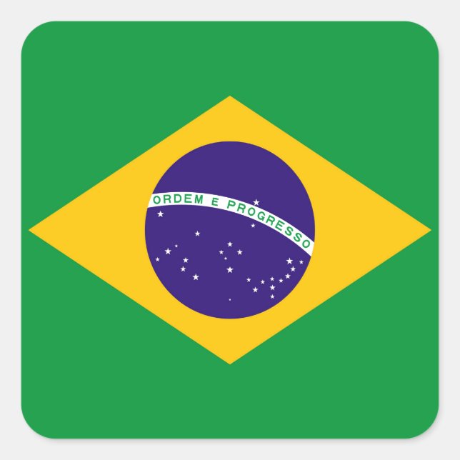 Adesivo Quadrado Bandeira do Brasil (Frente)