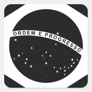 Adesivo Quadrado Bandeira do Brasil Negro