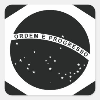 Adesivo Quadrado Bandeira do Brasil Negro
