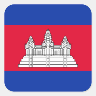 Adesivo Quadrado Bandeira do Camboja: Bandeira do Camboja