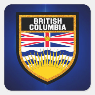 Adesivo Quadrado Bandeira do Columbia Britânica