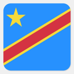 Adesivo Quadrado Bandeira do Congo