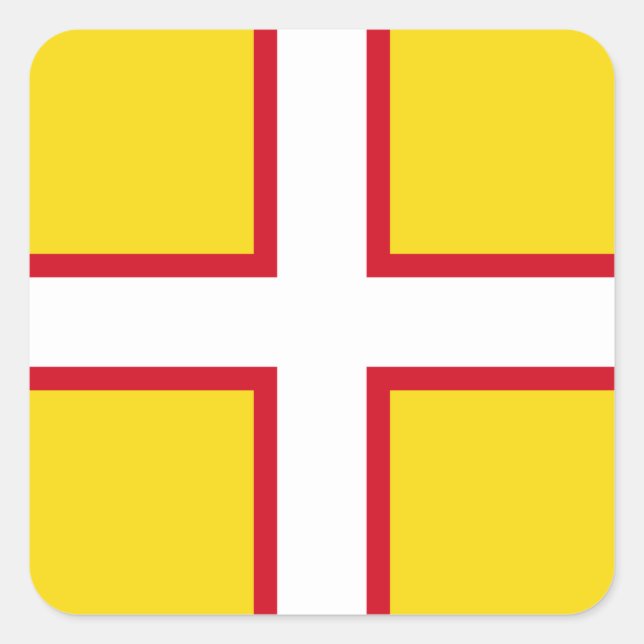 Adesivo Quadrado Bandeira do Dorset (Frente)