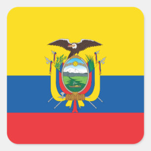 Adesivo Quadrado Bandeira do Equador