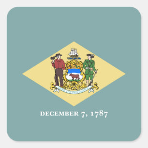 Adesivo Quadrado Bandeira do Estado de Delaware
