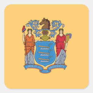 Adesivo Quadrado Bandeira do Estado de Nova Jersey