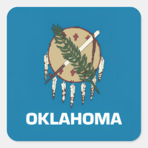 Adesivo Quadrado bandeira do estado de Oklahoma