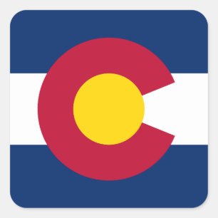Adesivo Quadrado Bandeira do Estado do Colorado