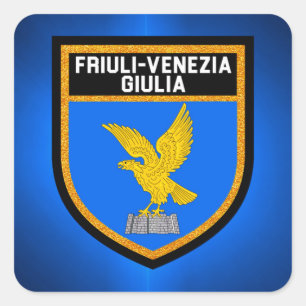 Adesivo Quadrado Bandeira do Friuli-Venezia Giulia