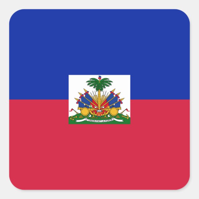 Adesivo Quadrado Bandeira do Haiti (Haiti) (Frente)