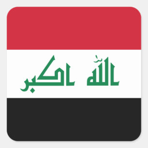 Adesivo Quadrado Bandeira do Iraque (Iraque)