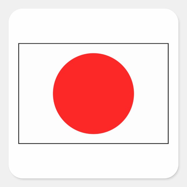 Adesivo Quadrado Bandeira do Japão (Frente)