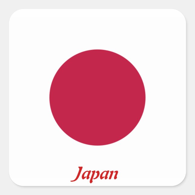 Adesivo Quadrado Bandeira do Japão (Frente)