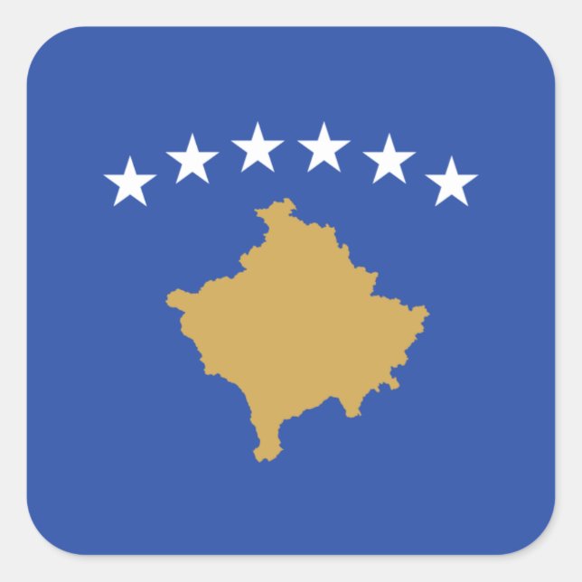Adesivo Quadrado Bandeira do Kosovo, Bandeira do Kosovo (Frente)
