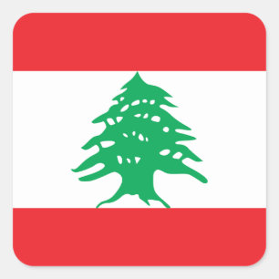 Adesivo Quadrado Bandeira do Líbano (Líbano)