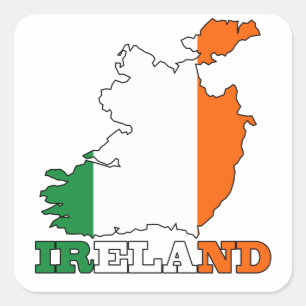 Adesivo Quadrado Bandeira do mapa da Irlanda