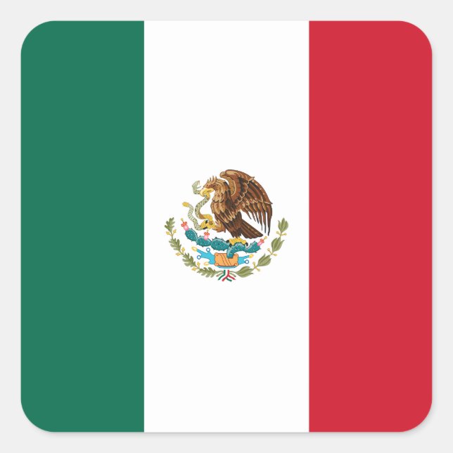 Adesivo Quadrado Bandeira do México (Frente)