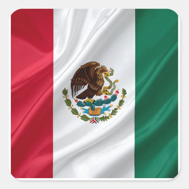 Adesivo Quadrado Bandeira do México (Frente)