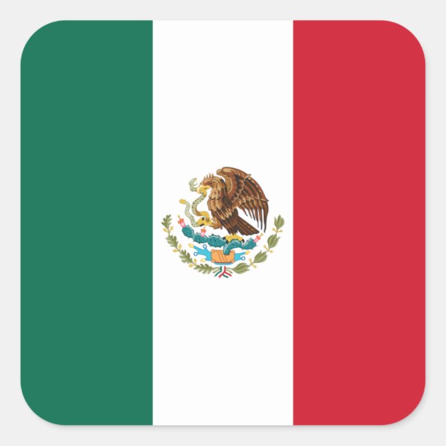 Adesivo Quadrado Bandeira do México, Bandera da República Mexicana (Frente)