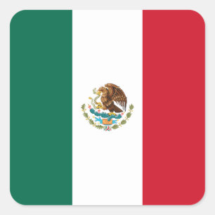 Adesivo Quadrado Bandeira do México (México)