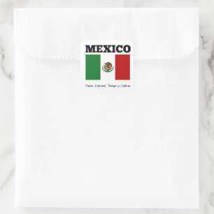 Adesivo Quadrado Bandeira do México, rotulada