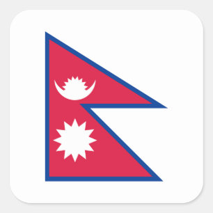 Adesivo Quadrado Bandeira do Nepal